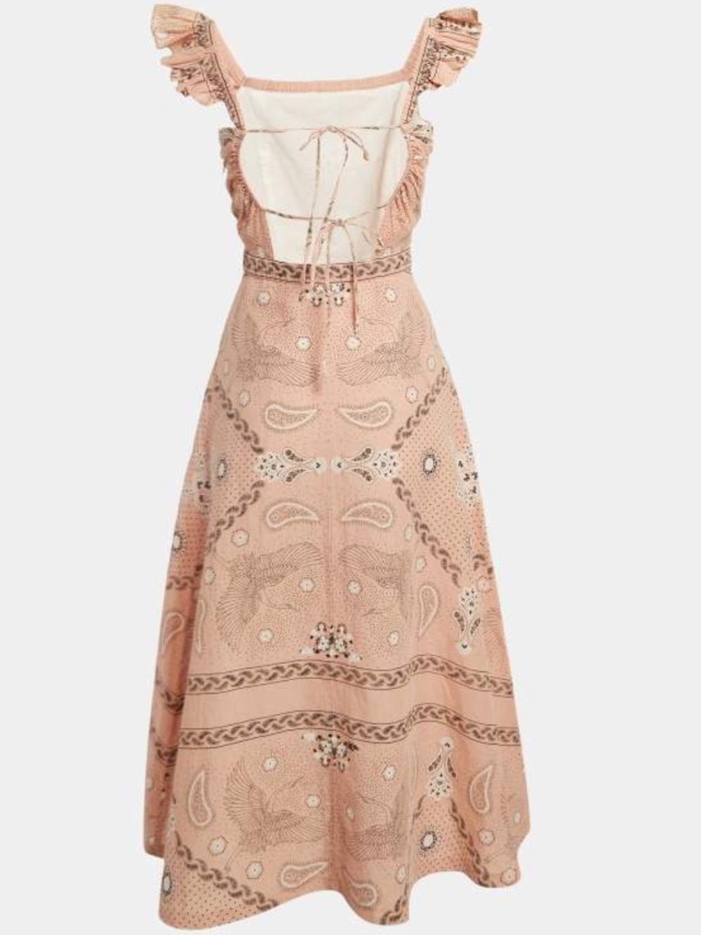 Sandro Blush Pink Paisley Midi Dress - Picture 2 of 6